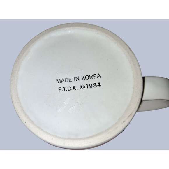 Vintage Rainbow Ceramic Coffee Mugs 1984 F.T.D.A. Set Of 2 - Picture 6 of 7